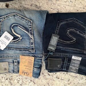 Silver Jeans Women's Skinny Jeans - Light Blue and Dark Blue